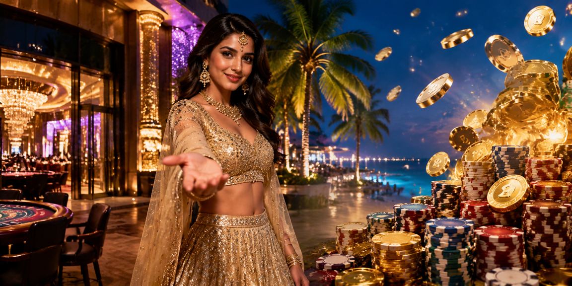 Live casino dealer hosting a game in India